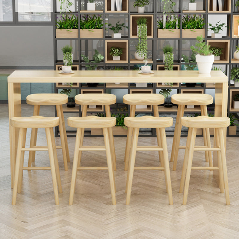 Solid Wood Counter Bar Stool Contemporary Armless Counter Stools