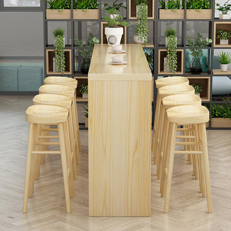 Solid Wood Counter Bar Stool Contemporary Armless Counter Stools