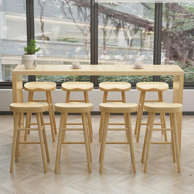 Solid Wood Counter Bar Stool Contemporary Armless Counter Stools