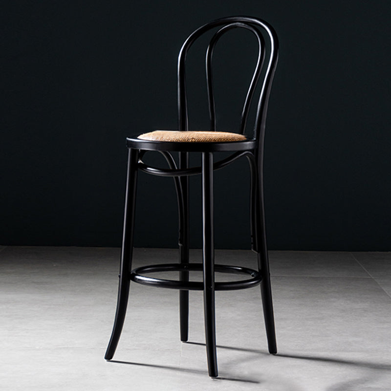 Modern Style Bar Stool Backrest Solid Wood Counter Stool for Bristol Black 1 Piece Clearhalo 'Bar Furniture' 'Bar Stools' 'bar_stools' 'furn' 'furn_bar_stools' 'Furniture' 'Kitchen & Dining Furniture' 6746360