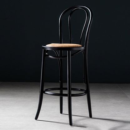 Modern Style Bar Stool Backrest Solid Wood Counter Stool for Bristol Black 1 Piece Clearhalo 'Bar Furniture' 'Bar Stools' 'bar_stools' 'furn' 'furn_bar_stools' 'Furniture' 'Kitchen & Dining Furniture' 6746360