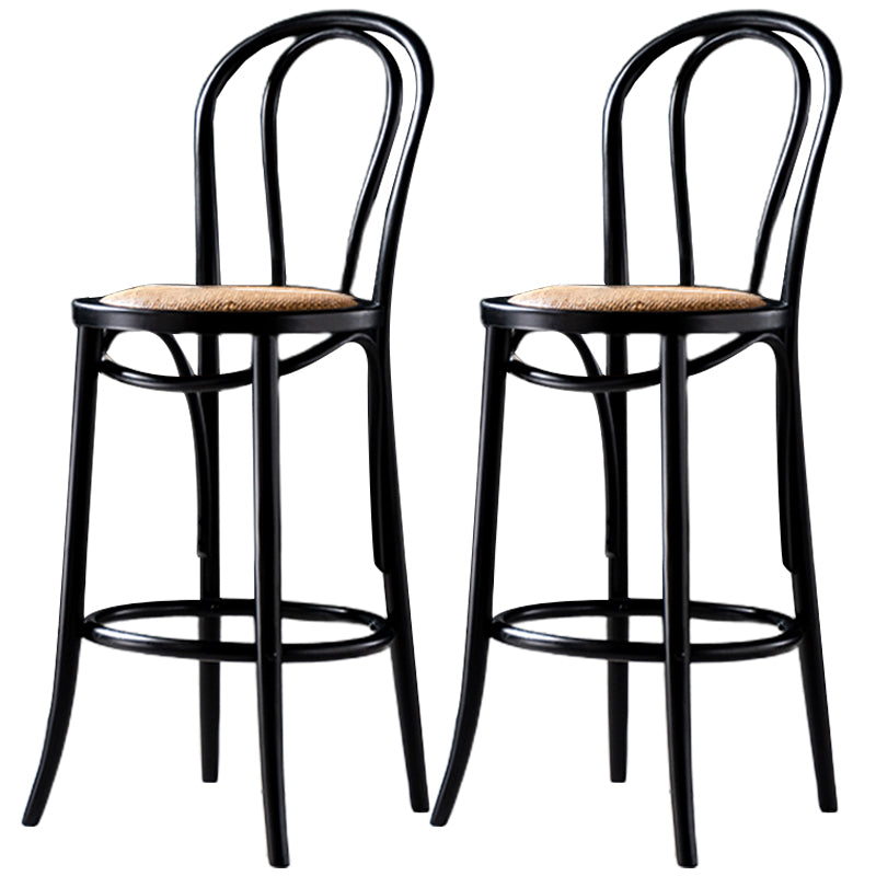 Modern Style Bar Stool Backrest Solid Wood Counter Stool for Bristol Black 2 Piece Set Clearhalo 'Bar Furniture' 'Bar Stools' 'bar_stools' 'furn' 'furn_bar_stools' 'Furniture' 'Kitchen & Dining Furniture' 6746362