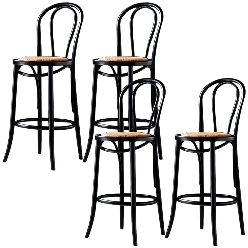 Modern Style Bar Stool Backrest Solid Wood Counter Stool for Bristol Black 4 Piece Set Clearhalo 'Bar Furniture' 'Bar Stools' 'bar_stools' 'furn' 'furn_bar_stools' 'Furniture' 'Kitchen & Dining Furniture' 6746363