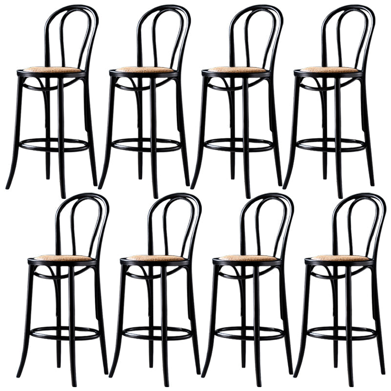 Modern Style Bar Stool Backrest Solid Wood Counter Stool for Bristol Black 8 Piece Set Clearhalo 'Bar Furniture' 'Bar Stools' 'bar_stools' 'furn' 'furn_bar_stools' 'Furniture' 'Kitchen & Dining Furniture' 6746368