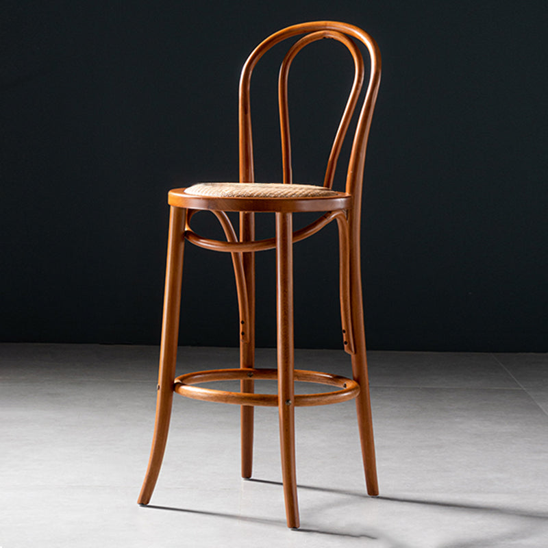 Modern Style Bar Stool Backrest Solid Wood Counter Stool for Bristol Brown 1 Piece Clearhalo 'Bar Furniture' 'Bar Stools' 'bar_stools' 'furn' 'furn_bar_stools' 'Furniture' 'Kitchen & Dining Furniture' 6746370