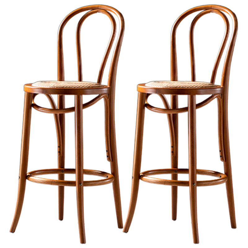 Modern Style Bar Stool Backrest Solid Wood Counter Stool for Bristol Brown 2 Piece Set Clearhalo 'Bar Furniture' 'Bar Stools' 'bar_stools' 'furn' 'furn_bar_stools' 'Furniture' 'Kitchen & Dining Furniture' 6746372