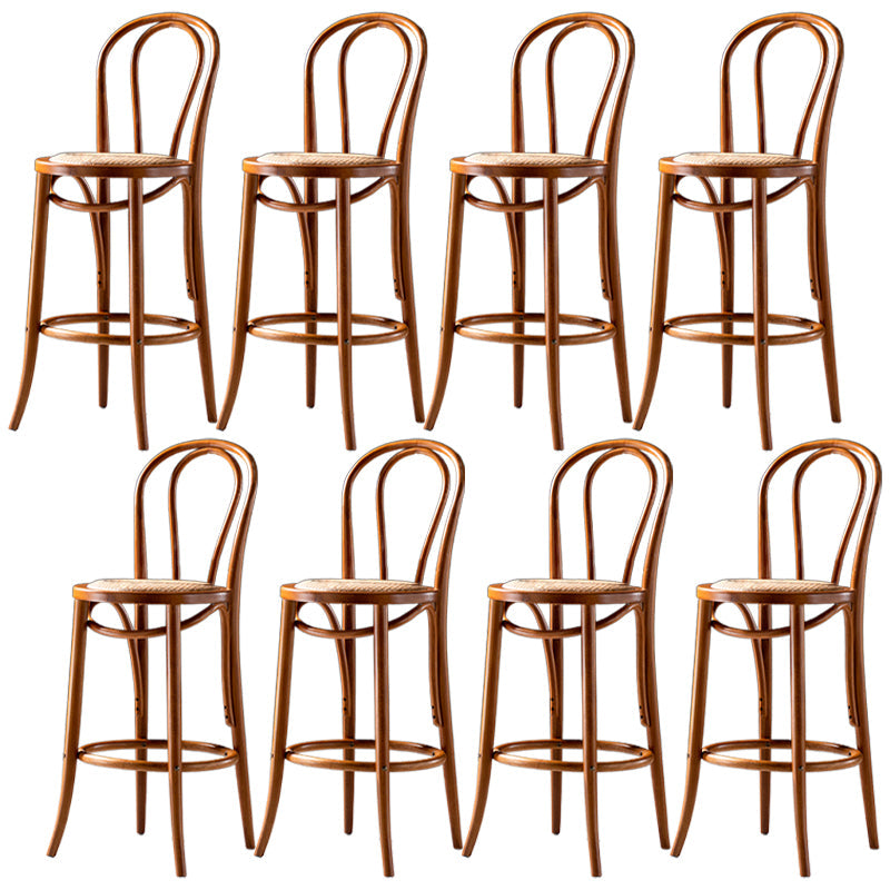 Modern Style Bar Stool Backrest Solid Wood Counter Stool for Bristol Brown 8 Piece Set Clearhalo 'Bar Furniture' 'Bar Stools' 'bar_stools' 'furn' 'furn_bar_stools' 'Furniture' 'Kitchen & Dining Furniture' 6746377