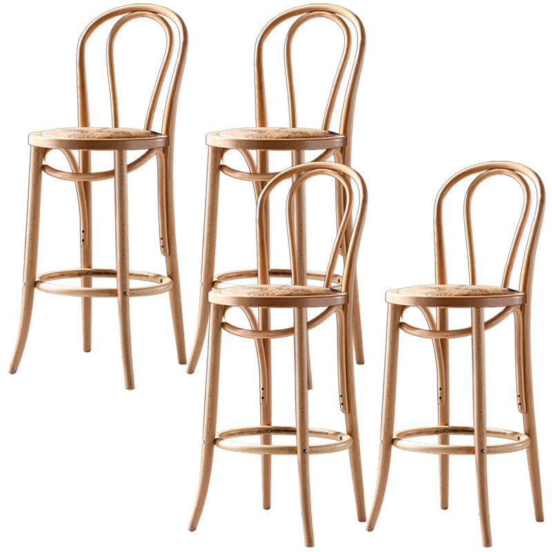 Modern Style Bar Stool Backrest Solid Wood Counter Stool for Bristol Wood 4 Piece Set Clearhalo 'Bar Furniture' 'Bar Stools' 'bar_stools' 'furn' 'furn_bar_stools' 'Furniture' 'Kitchen & Dining Furniture' 6746384