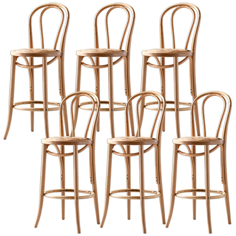 Modern Style Bar Stool Backrest Solid Wood Counter Stool for Bristol Wood 6 Piece Set Clearhalo 'Bar Furniture' 'Bar Stools' 'bar_stools' 'furn' 'furn_bar_stools' 'Furniture' 'Kitchen & Dining Furniture' 6746385