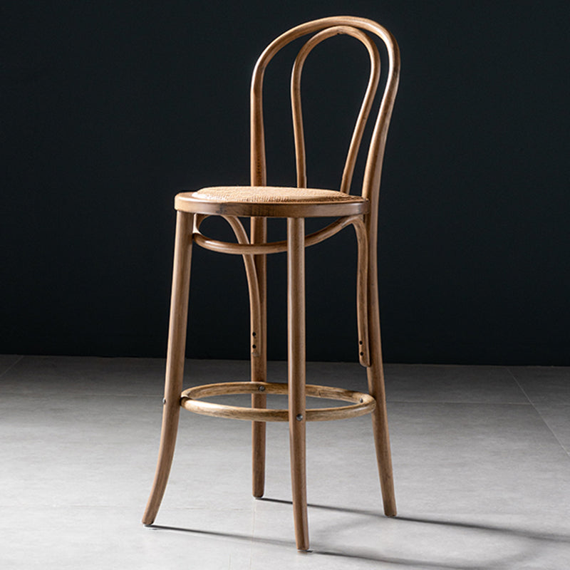 Modern Style Bar Stool Backrest Solid Wood Counter Stool for Bristol Light Brown 1 Piece Clearhalo 'Bar Furniture' 'Bar Stools' 'bar_stools' 'furn' 'furn_bar_stools' 'Furniture' 'Kitchen & Dining Furniture' 6746387