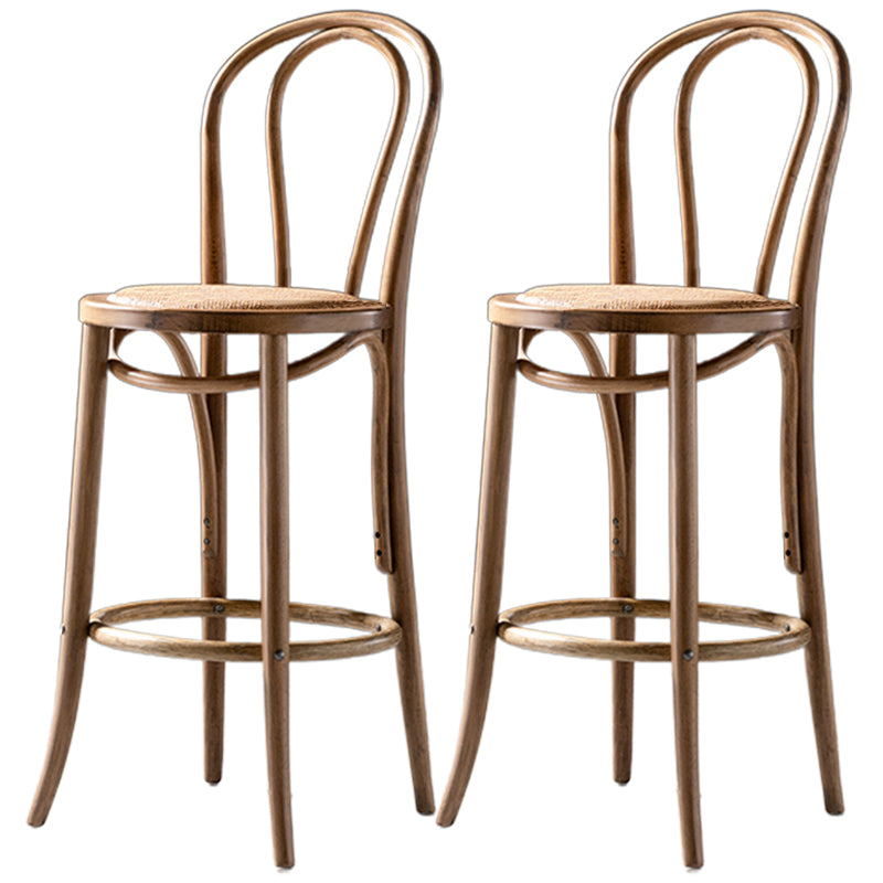 Modern Style Bar Stool Backrest Solid Wood Counter Stool for Bristol Light Brown 2 Piece Set Clearhalo 'Bar Furniture' 'Bar Stools' 'bar_stools' 'furn' 'furn_bar_stools' 'Furniture' 'Kitchen & Dining Furniture' 6746388
