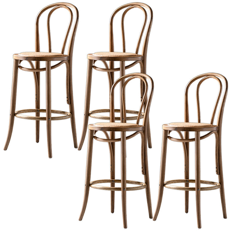 Modern Style Bar Stool Backrest Solid Wood Counter Stool for Bristol Light Brown 4 Piece Set Clearhalo 'Bar Furniture' 'Bar Stools' 'bar_stools' 'furn' 'furn_bar_stools' 'Furniture' 'Kitchen & Dining Furniture' 6746389