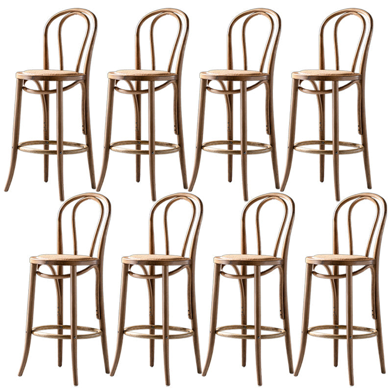 Modern Style Bar Stool Backrest Solid Wood Counter Stool for Bristol Light Brown 8 Piece Set Clearhalo 'Bar Furniture' 'Bar Stools' 'bar_stools' 'furn' 'furn_bar_stools' 'Furniture' 'Kitchen & Dining Furniture' 6746391