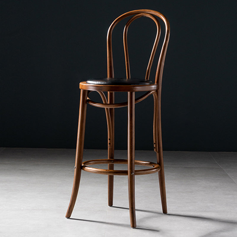 Modern Style Bar Stool Backrest Solid Wood Counter Stool for Bristol Brown-Black 1 Piece Clearhalo 'Bar Furniture' 'Bar Stools' 'bar_stools' 'furn' 'furn_bar_stools' 'Furniture' 'Kitchen & Dining Furniture' 6746392