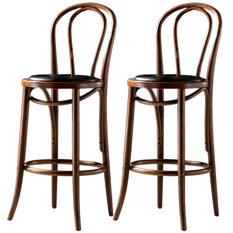 Modern Style Bar Stool Backrest Solid Wood Counter Stool for Bristol Brown-Black 2 Piece Set Clearhalo 'Bar Furniture' 'Bar Stools' 'bar_stools' 'furn' 'furn_bar_stools' 'Furniture' 'Kitchen & Dining Furniture' 6746393