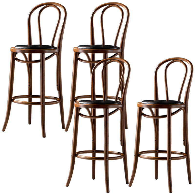 Modern Style Bar Stool Backrest Solid Wood Counter Stool for Bristol Brown-Black 4 Piece Set Clearhalo 'Bar Furniture' 'Bar Stools' 'bar_stools' 'furn' 'furn_bar_stools' 'Furniture' 'Kitchen & Dining Furniture' 6746394
