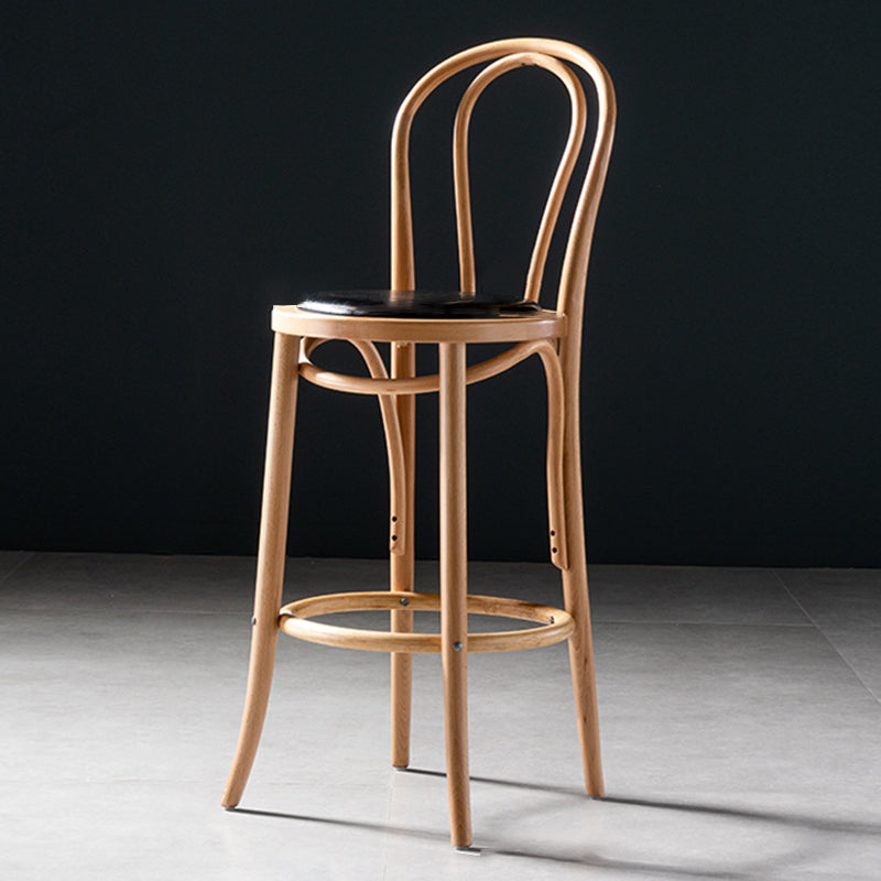 Modern Style Bar Stool Backrest Solid Wood Counter Stool for Bristol Natural Wood Black 1 Piece Clearhalo 'Bar Furniture' 'Bar Stools' 'bar_stools' 'furn' 'furn_bar_stools' 'Furniture' 'Kitchen & Dining Furniture' 6746397