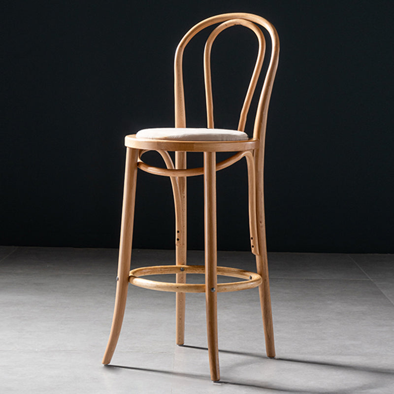 Modern Style Bar Stool Backrest Solid Wood Counter Stool for Bristol Natural Wood White 1 Piece Clearhalo 'Bar Furniture' 'Bar Stools' 'bar_stools' 'furn' 'furn_bar_stools' 'Furniture' 'Kitchen & Dining Furniture' 6746402