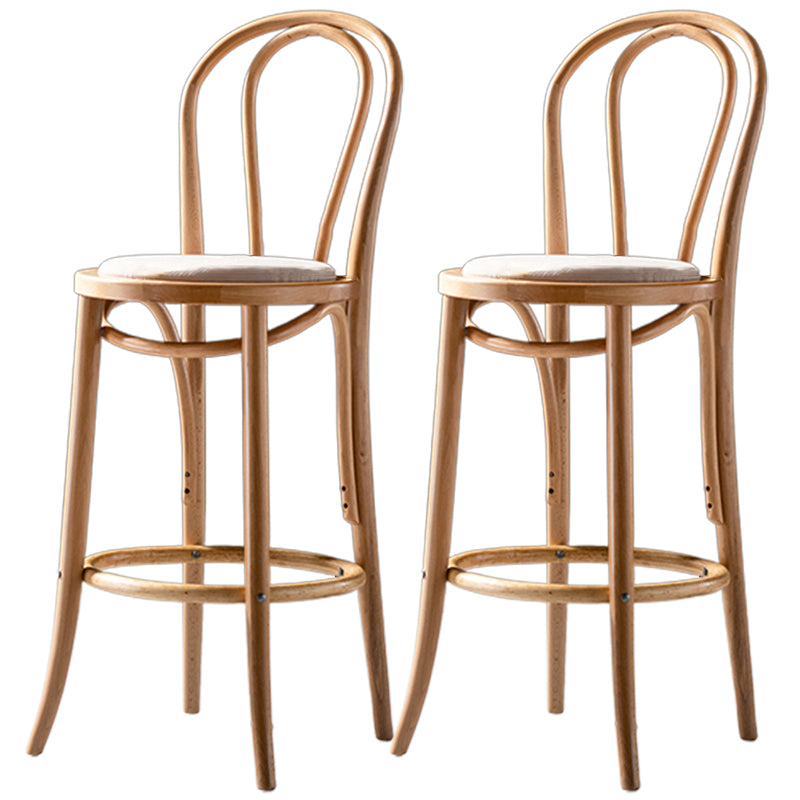 Modern Style Bar Stool Backrest Solid Wood Counter Stool for Bristol Natural Wood White 2 Piece Set Clearhalo 'Bar Furniture' 'Bar Stools' 'bar_stools' 'furn' 'furn_bar_stools' 'Furniture' 'Kitchen & Dining Furniture' 6746403