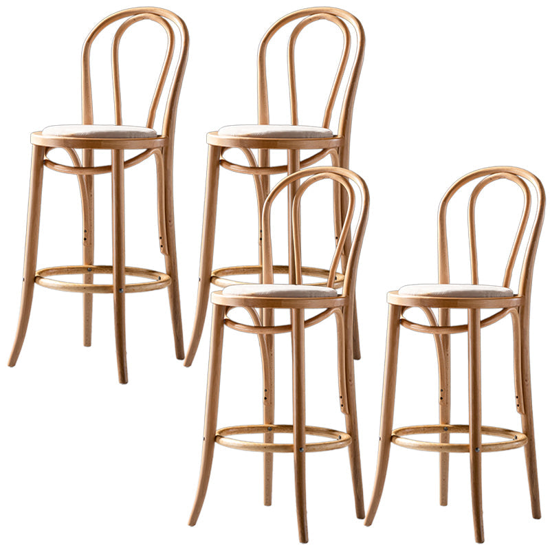 Modern Style Bar Stool Backrest Solid Wood Counter Stool for Bristol Natural Wood White 4 Piece Set Clearhalo 'Bar Furniture' 'Bar Stools' 'bar_stools' 'furn' 'furn_bar_stools' 'Furniture' 'Kitchen & Dining Furniture' 6746404