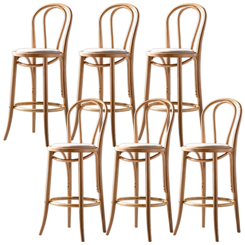 Modern Style Bar Stool Backrest Solid Wood Counter Stool for Bristol Natural Wood White 6 Piece Set Clearhalo 'Bar Furniture' 'Bar Stools' 'bar_stools' 'furn' 'furn_bar_stools' 'Furniture' 'Kitchen & Dining Furniture' 6746405