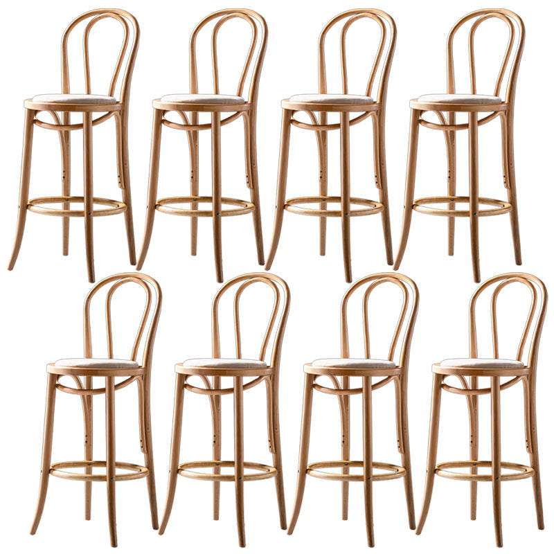 Modern Style Bar Stool Backrest Solid Wood Counter Stool for Bristol Natural Wood White 8 Piece Set Clearhalo 'Bar Furniture' 'Bar Stools' 'bar_stools' 'furn' 'furn_bar_stools' 'Furniture' 'Kitchen & Dining Furniture' 6746406