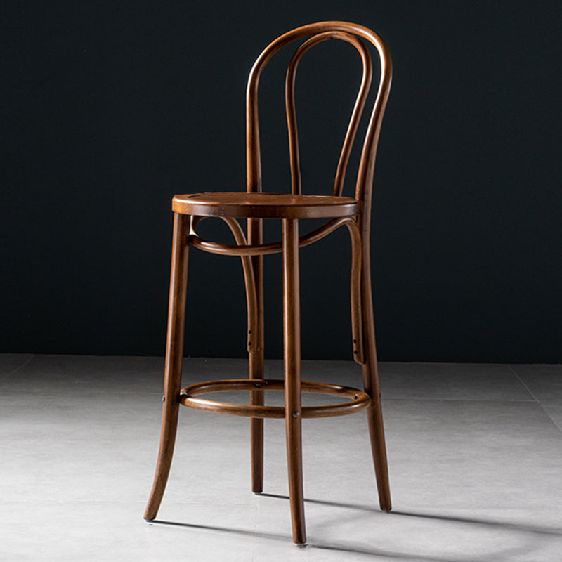 Modern Style Bar Stool Backrest Solid Wood Counter Stool for Bristol Nut-Brown 1 Piece Clearhalo 'Bar Furniture' 'Bar Stools' 'bar_stools' 'furn' 'furn_bar_stools' 'Furniture' 'Kitchen & Dining Furniture' 6746407