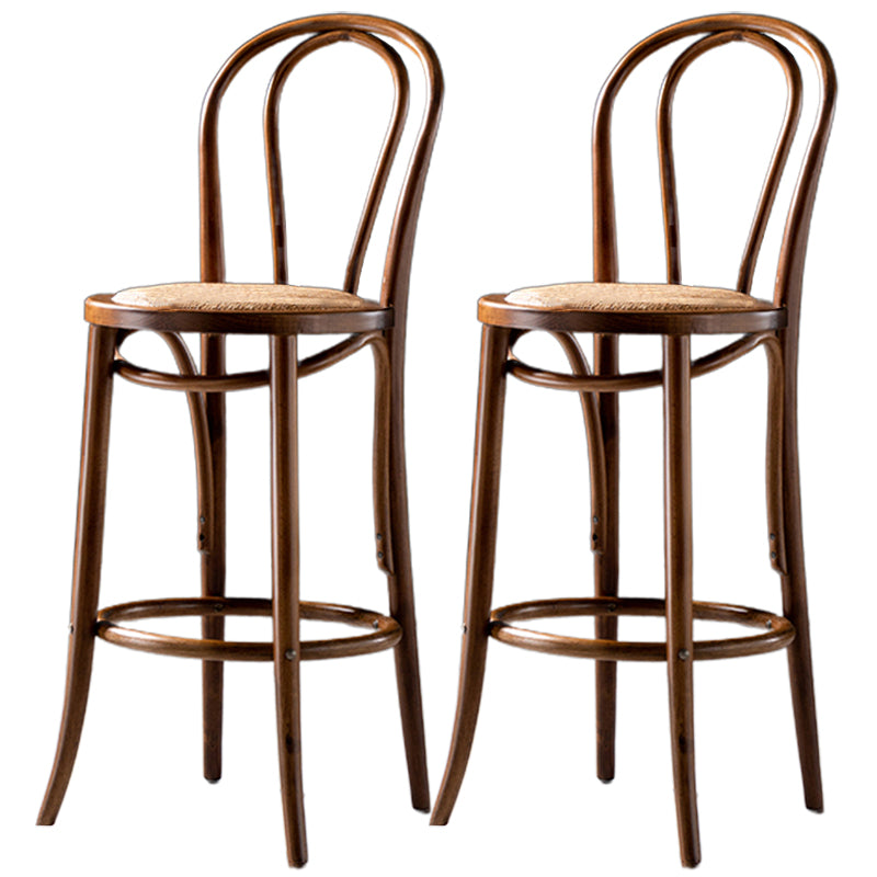 Modern Style Bar Stool Backrest Solid Wood Counter Stool for Bristol Light Walnut 2 Piece Set Clearhalo 'Bar Furniture' 'Bar Stools' 'bar_stools' 'furn' 'furn_bar_stools' 'Furniture' 'Kitchen & Dining Furniture' 6746413