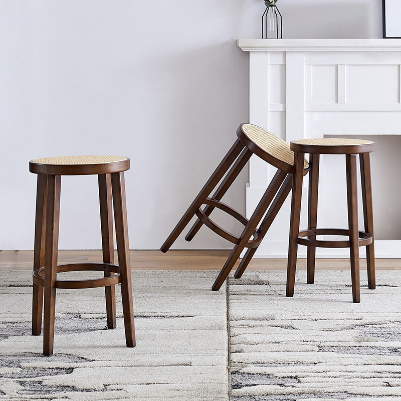 Vaste houten toonhoogte krukken backless balk en tegenstoel