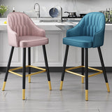 Bucket Dining Stool Contemporary Armed Bar Stool with Cushion