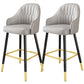 Bucket Dining Stool Contemporary Armed Bar Stool with Cushion Gray 2 Piece Set Clearhalo 'Bar Furniture' 'Bar Stools' 'bar_stools' 'furn' 'furn_bar_stools' 'Furniture' 'Kitchen & Dining Furniture' 6746447