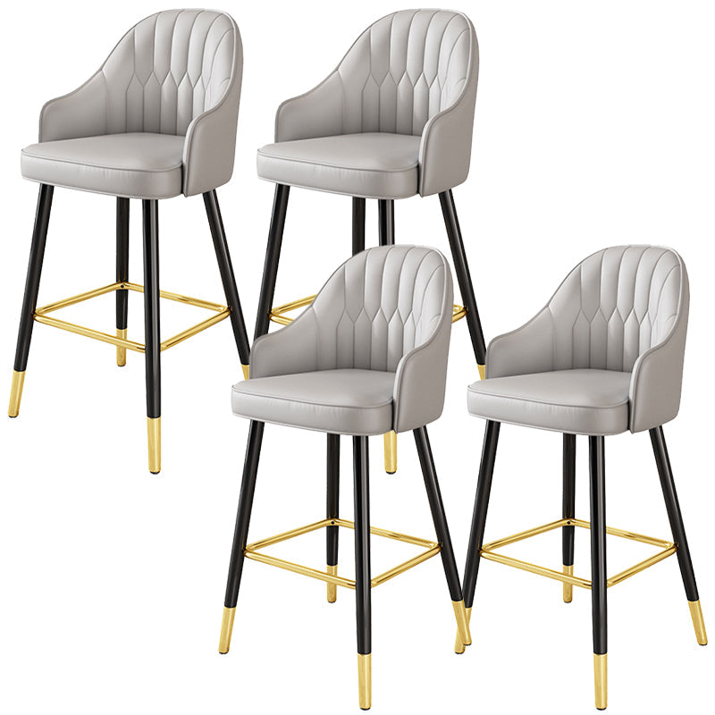 Bucket Dining Stool Contemporary Armed Bar Stool with Cushion Gray 4 Piece Set Clearhalo 'Bar Furniture' 'Bar Stools' 'bar_stools' 'furn' 'furn_bar_stools' 'Furniture' 'Kitchen & Dining Furniture' 6746448