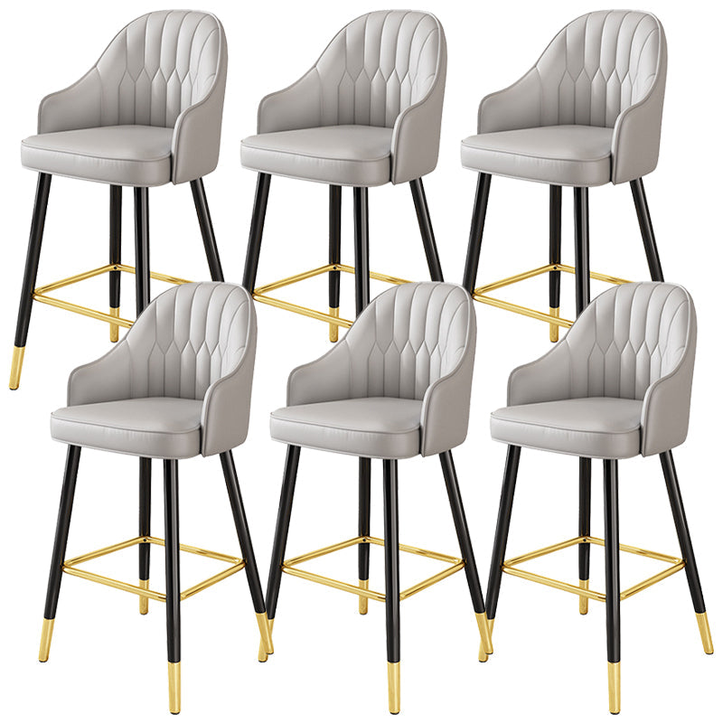 Bucket Dining Stool Contemporary Armed Bar Stool with Cushion Gray 6 Piece Set Clearhalo 'Bar Furniture' 'Bar Stools' 'bar_stools' 'furn' 'furn_bar_stools' 'Furniture' 'Kitchen & Dining Furniture' 6746450