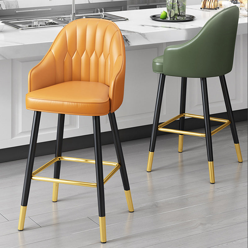 Bucket Dining Stool Contemporary Armed Bar Stool with Cushion Clearhalo 'Bar Furniture' 'Bar Stools' 'bar_stools' 'furn' 'furn_bar_stools' 'Furniture' 'Kitchen & Dining Furniture' 6746451