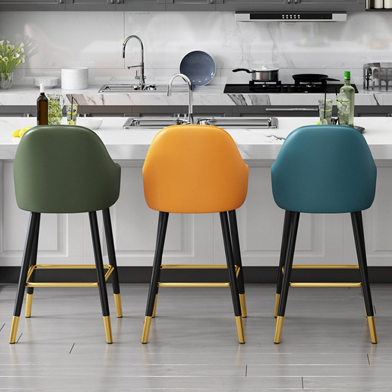 Bucket Dining Stool Contemporary Armed Bar Stool with Cushion Clearhalo 'Bar Furniture' 'Bar Stools' 'bar_stools' 'furn' 'furn_bar_stools' 'Furniture' 'Kitchen & Dining Furniture' 6746452