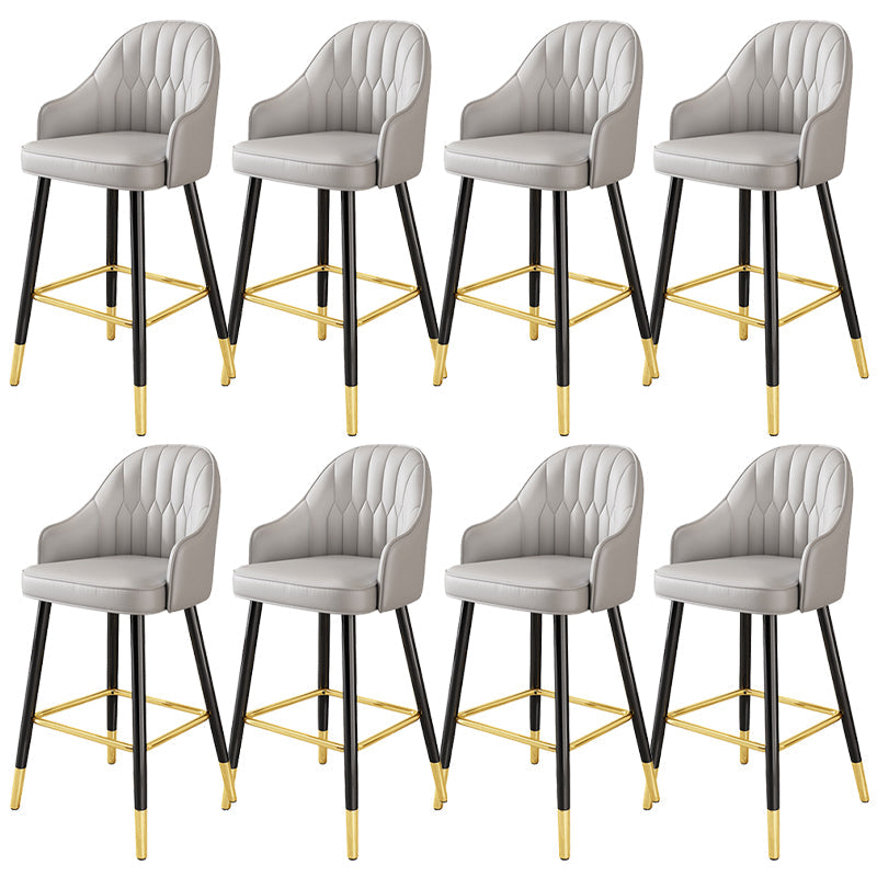 Bucket Dining Stool Contemporary Armed Bar Stool with Cushion Gray 8 Piece Set Clearhalo 'Bar Furniture' 'Bar Stools' 'bar_stools' 'furn' 'furn_bar_stools' 'Furniture' 'Kitchen & Dining Furniture' 6746453