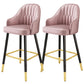Bucket Dining Stool Contemporary Armed Bar Stool with Cushion Pink 2 Piece Set Clearhalo 'Bar Furniture' 'Bar Stools' 'bar_stools' 'furn' 'furn_bar_stools' 'Furniture' 'Kitchen & Dining Furniture' 6746455