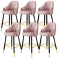 Bucket Dining Stool Contemporary Armed Bar Stool with Cushion Pink 6 Piece Set Clearhalo 'Bar Furniture' 'Bar Stools' 'bar_stools' 'furn' 'furn_bar_stools' 'Furniture' 'Kitchen & Dining Furniture' 6746459