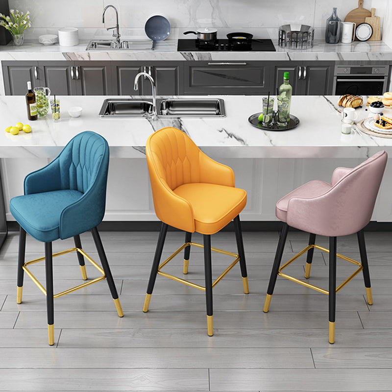 Bucket Dining Stool Contemporary Armed Bar Stool with Cushion Clearhalo 'Bar Furniture' 'Bar Stools' 'bar_stools' 'furn' 'furn_bar_stools' 'Furniture' 'Kitchen & Dining Furniture' 6746461