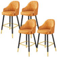 Bucket Dining Stool Contemporary Armed Bar Stool with Cushion Orange 4 Piece Set Clearhalo 'Bar Furniture' 'Bar Stools' 'bar_stools' 'furn' 'furn_bar_stools' 'Furniture' 'Kitchen & Dining Furniture' 6746465
