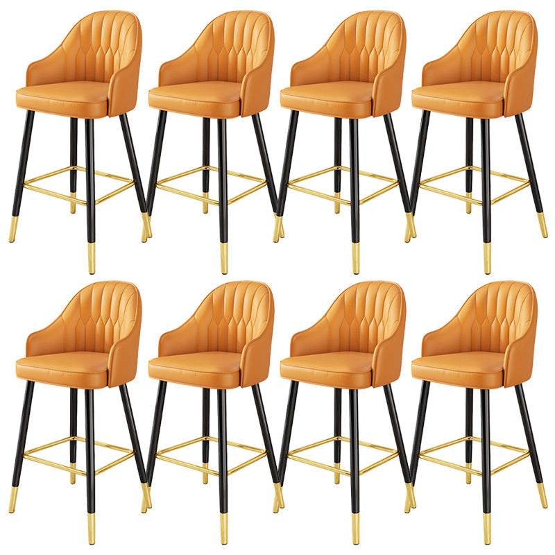 Bucket Dining Stool Contemporary Armed Bar Stool with Cushion Orange 8 Piece Set Clearhalo 'Bar Furniture' 'Bar Stools' 'bar_stools' 'furn' 'furn_bar_stools' 'Furniture' 'Kitchen & Dining Furniture' 6746467
