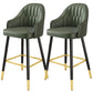 Bucket Dining Stool Contemporary Armed Bar Stool with Cushion Green 2 Piece Set Clearhalo 'Bar Furniture' 'Bar Stools' 'bar_stools' 'furn' 'furn_bar_stools' 'Furniture' 'Kitchen & Dining Furniture' 6746472