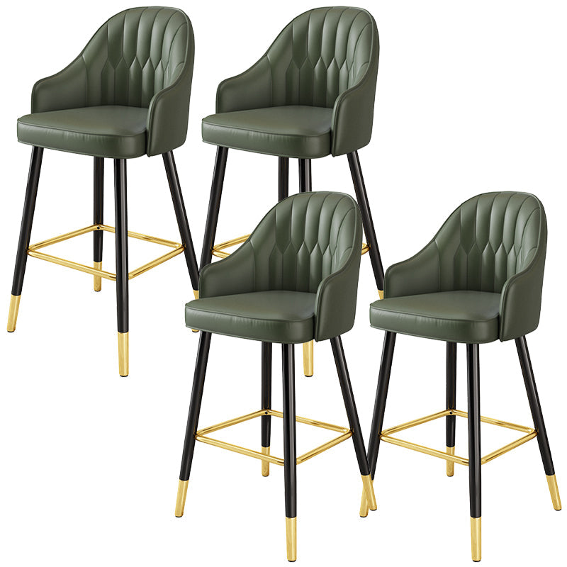 Bucket Dining Stool Contemporary Armed Bar Stool with Cushion Green 4 Piece Set Clearhalo 'Bar Furniture' 'Bar Stools' 'bar_stools' 'furn' 'furn_bar_stools' 'Furniture' 'Kitchen & Dining Furniture' 6746473
