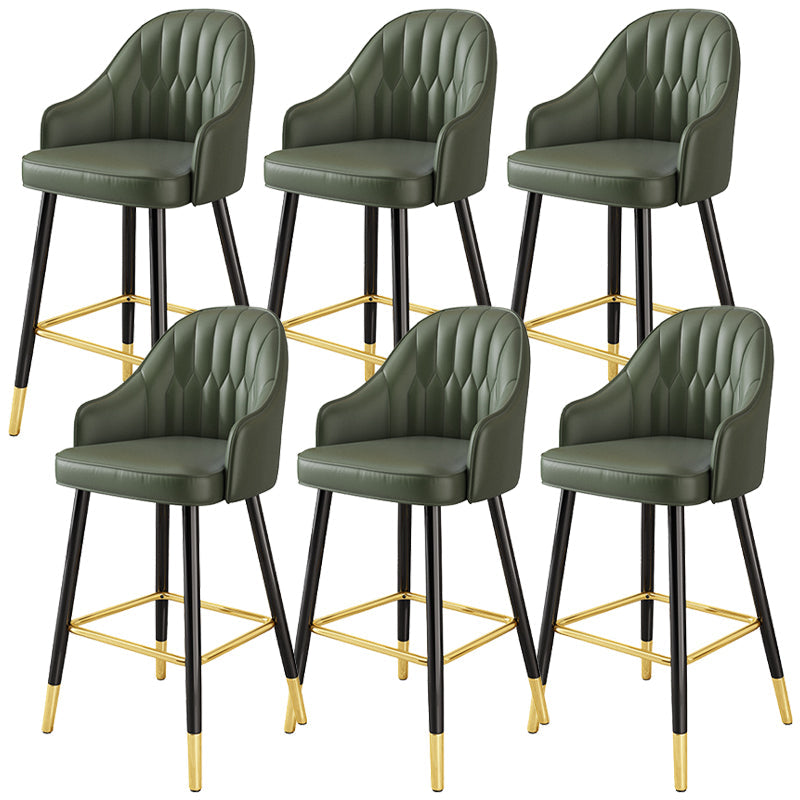 Bucket Dining Stool Contemporary Armed Bar Stool with Cushion Green 6 Piece Set Clearhalo 'Bar Furniture' 'Bar Stools' 'bar_stools' 'furn' 'furn_bar_stools' 'Furniture' 'Kitchen & Dining Furniture' 6746474