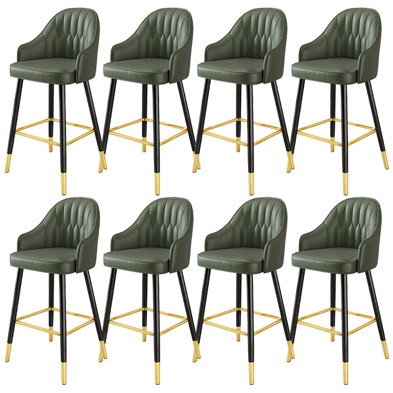 Bucket Dining Stool Contemporary Armed Bar Stool with Cushion Green 8 Piece Set Clearhalo 'Bar Furniture' 'Bar Stools' 'bar_stools' 'furn' 'furn_bar_stools' 'Furniture' 'Kitchen & Dining Furniture' 6746475