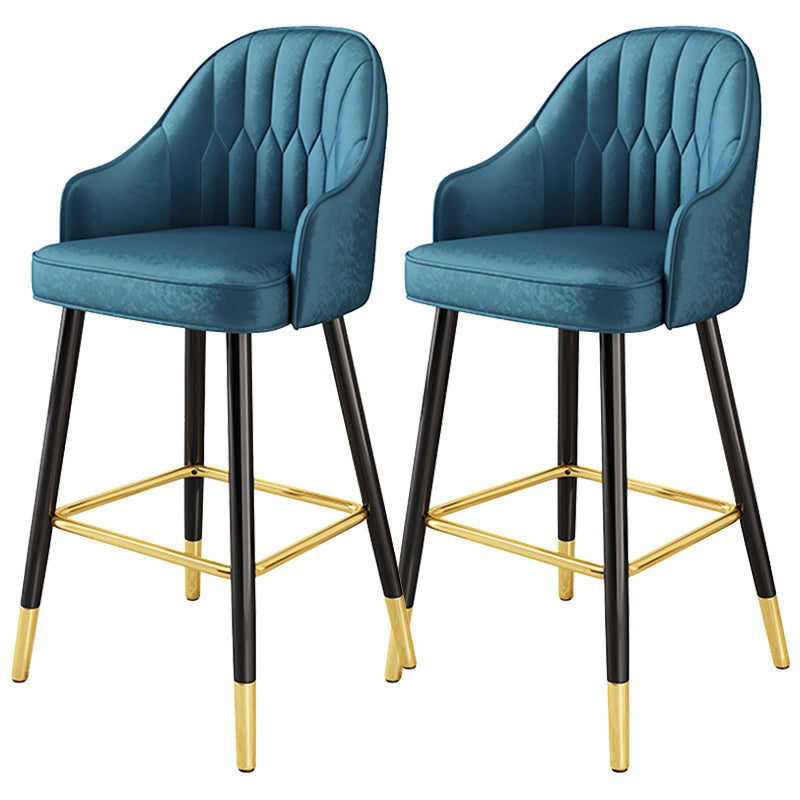 Bucket Dining Stool Contemporary Armed Bar Stool with Cushion Navy Blue 2 Piece Set Clearhalo 'Bar Furniture' 'Bar Stools' 'bar_stools' 'furn' 'furn_bar_stools' 'Furniture' 'Kitchen & Dining Furniture' 6746476