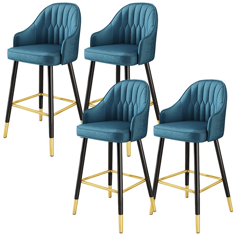 Bucket Dining Stool Contemporary Armed Bar Stool with Cushion Navy Blue 4 Piece Set Clearhalo 'Bar Furniture' 'Bar Stools' 'bar_stools' 'furn' 'furn_bar_stools' 'Furniture' 'Kitchen & Dining Furniture' 6746477