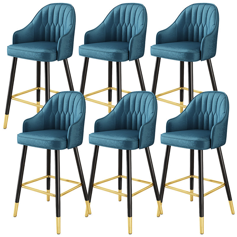 Bucket Dining Stool Contemporary Armed Bar Stool with Cushion Navy Blue 6 Piece Set Clearhalo 'Bar Furniture' 'Bar Stools' 'bar_stools' 'furn' 'furn_bar_stools' 'Furniture' 'Kitchen & Dining Furniture' 6746478