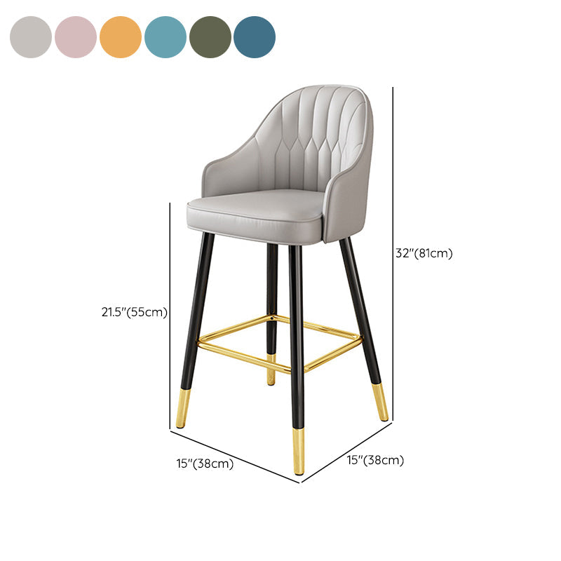 Bucket Dining Stool Contemporary Armed Bar Stool with Cushion Clearhalo 'Bar Furniture' 'Bar Stools' 'bar_stools' 'furn' 'furn_bar_stools' 'Furniture' 'Kitchen & Dining Furniture' 6746480