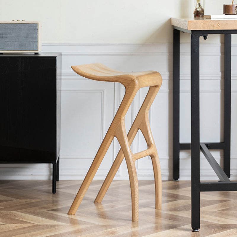 Solid Wood Bar Stool Backrless Counter Stool for Living Room Wood 1 Piece Clearhalo 'Bar Furniture' 'Bar Stools' 'bar_stools' 'furn' 'furn_bar_stools' 'Furniture' 'Kitchen & Dining Furniture' 6746481